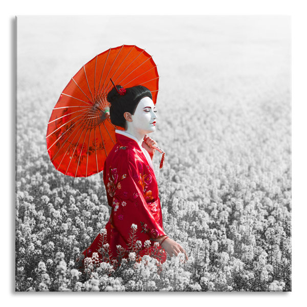 Ophelia Co Glasbild Geisha Auf Dem Feld Wayfair De